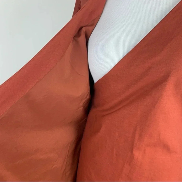 MAJORELLE Revolve Long Sleeve Linen Wrap Dress Terracotta Orange Size XS - Picture 9 of 11